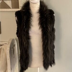 Belle Fare REAL Fur Open-Front Vest in Deep Brown